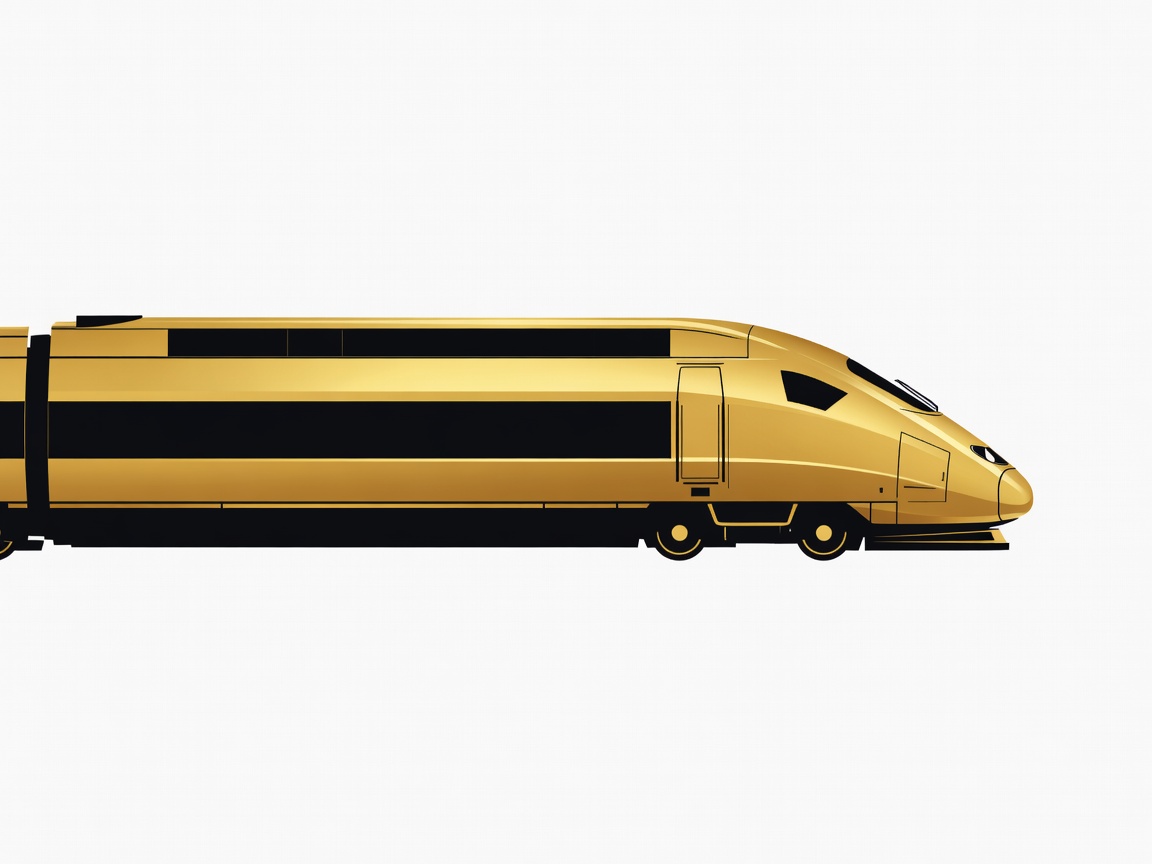 Gold and obsidian flat vector illustration of a high-speed TGV train